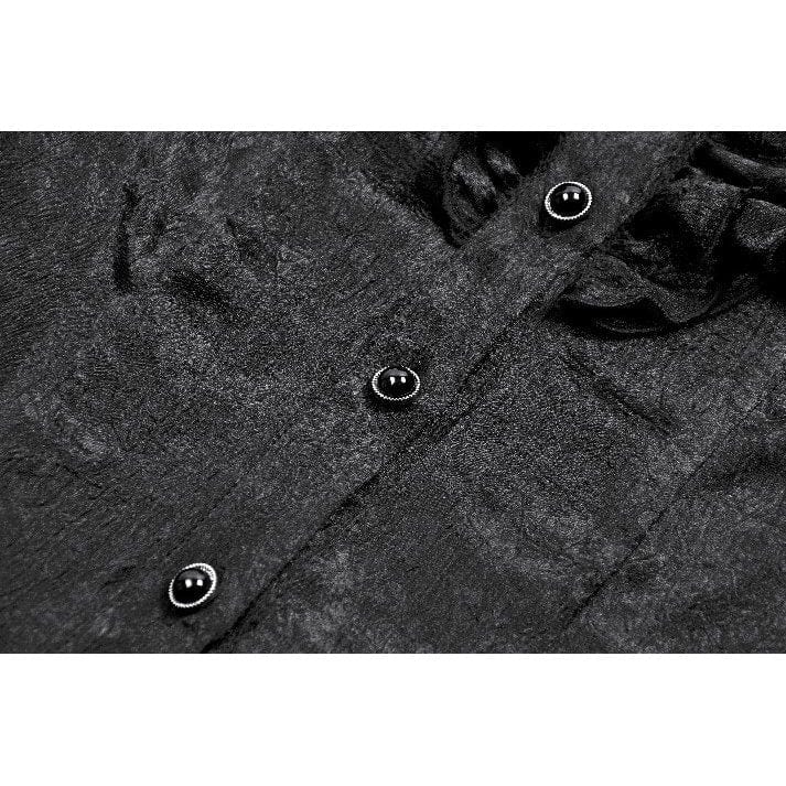 Darkinlove Women's Gothic Ruffle Lace Splice Lantern Sleeved Shirt