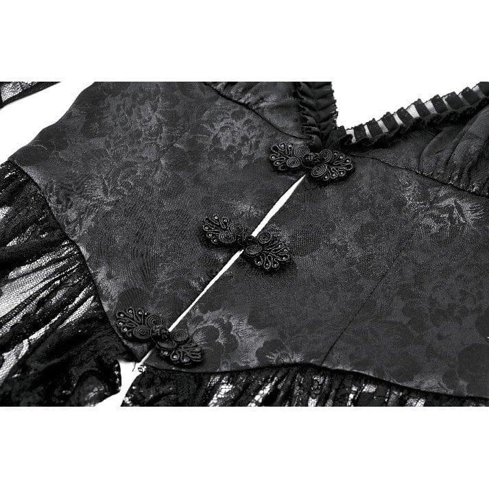 Darkinlove Women's Gothic Ruffled Lace High/Low Coat