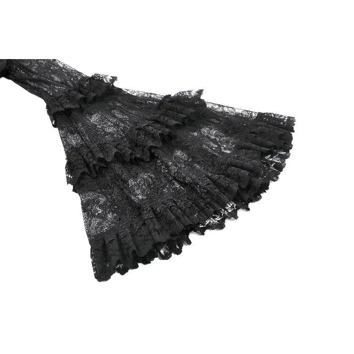 Darkinlove Women's Gothic Ruffled Lace High/Low Coat