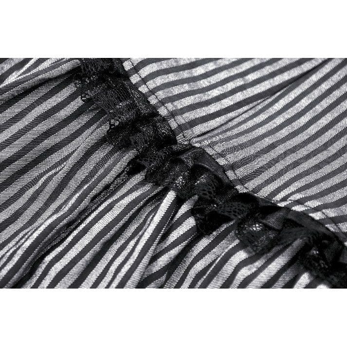 Darkinlove Women's Gothic Ruffled Striped Grad Dress