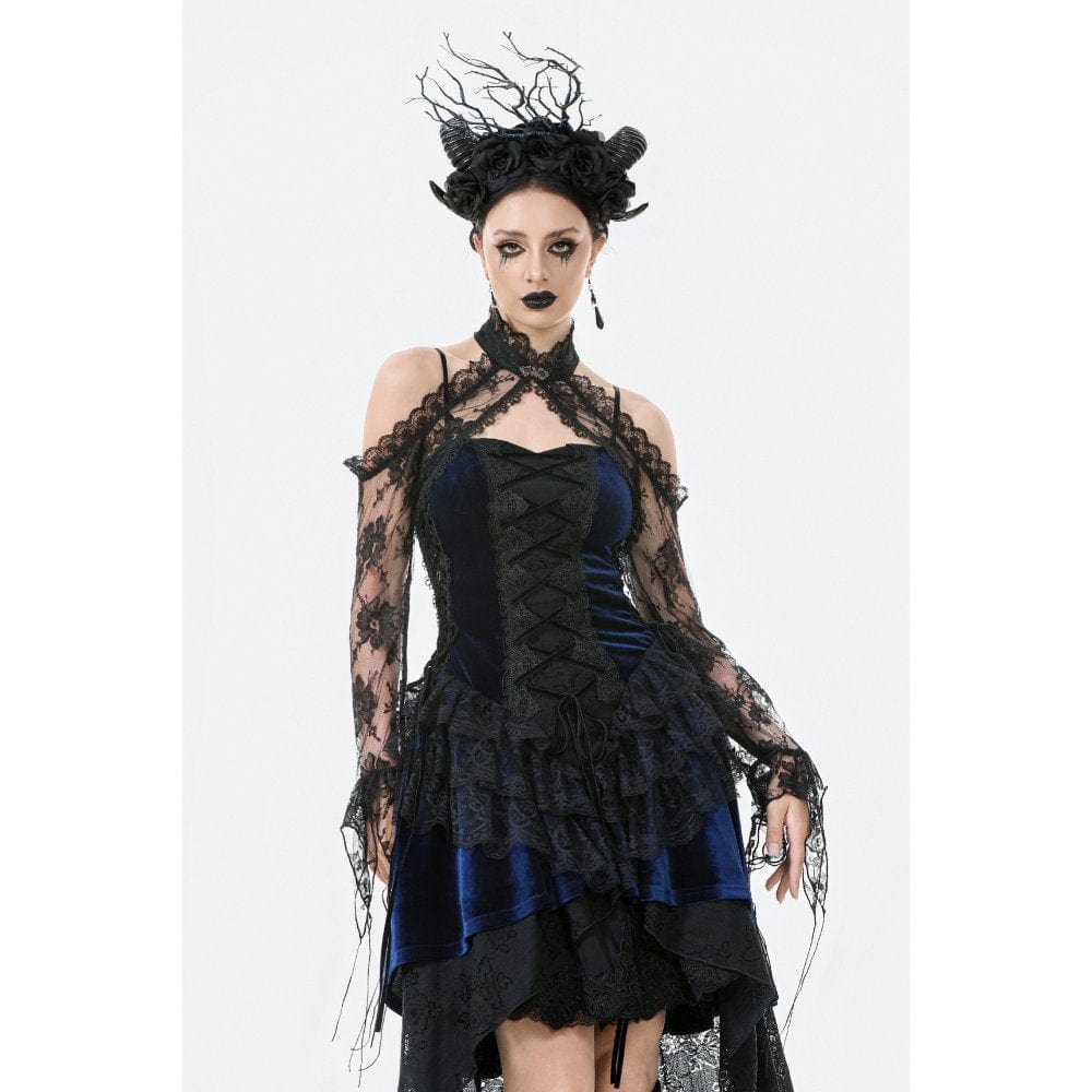 Darkinlove Women's Gothic Sheer Floral Lace Shrug