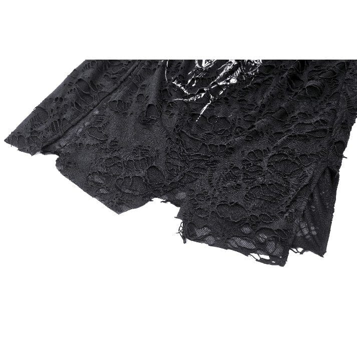 Darkinlove Women's Gothic Skull Printed Distressed Tank Top