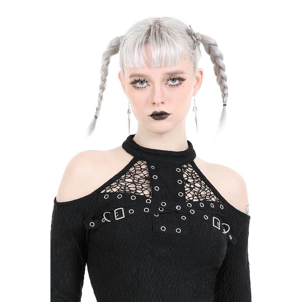 Darkinlove Women's Gothic Skull Studded Earrings