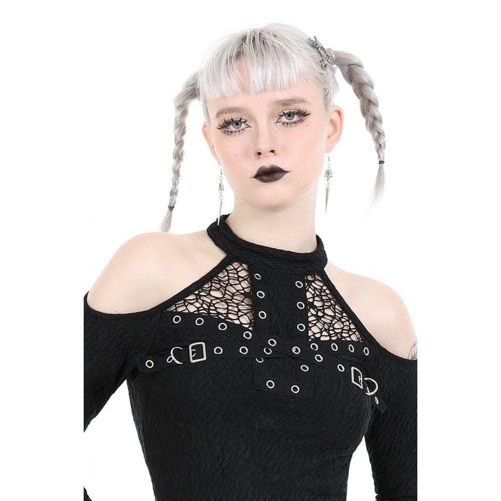 Darkinlove Women's Gothic Skull Studded Earrings