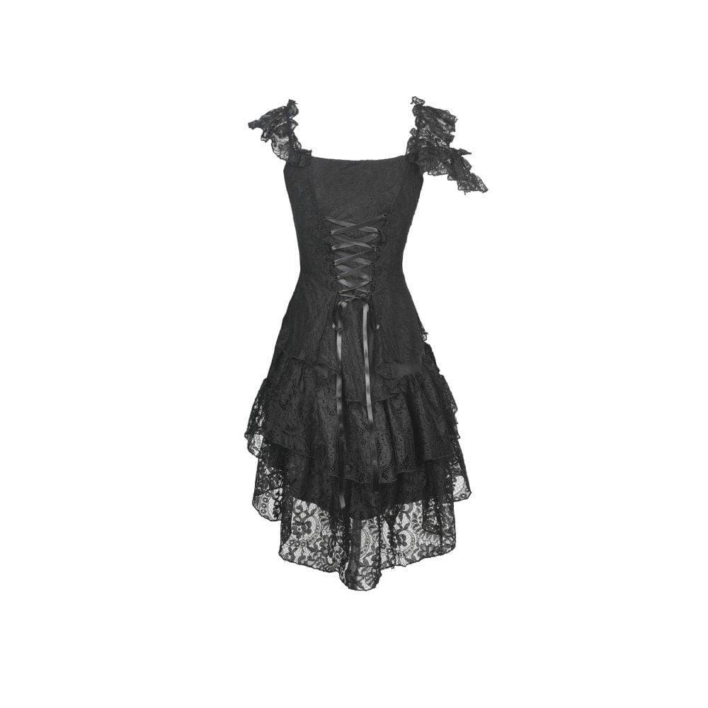 Darkinlove Women's Gothic Slash Shoulder Lace Dresses