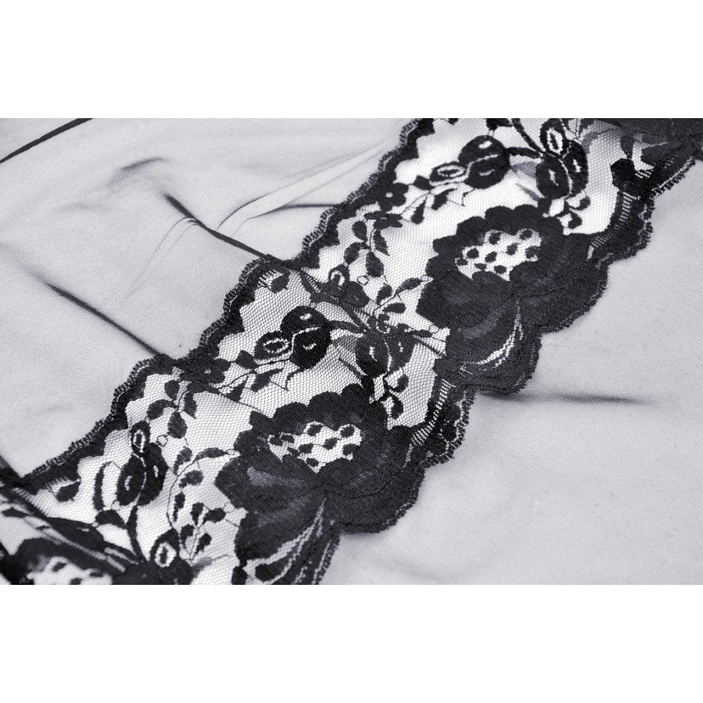 Darkinlove Women's Gothic Split Sheer Mesh Slip Dress