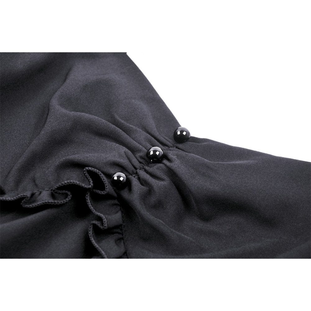 Darkinlove Women's Gothic Strappy Off Shoulder Dress