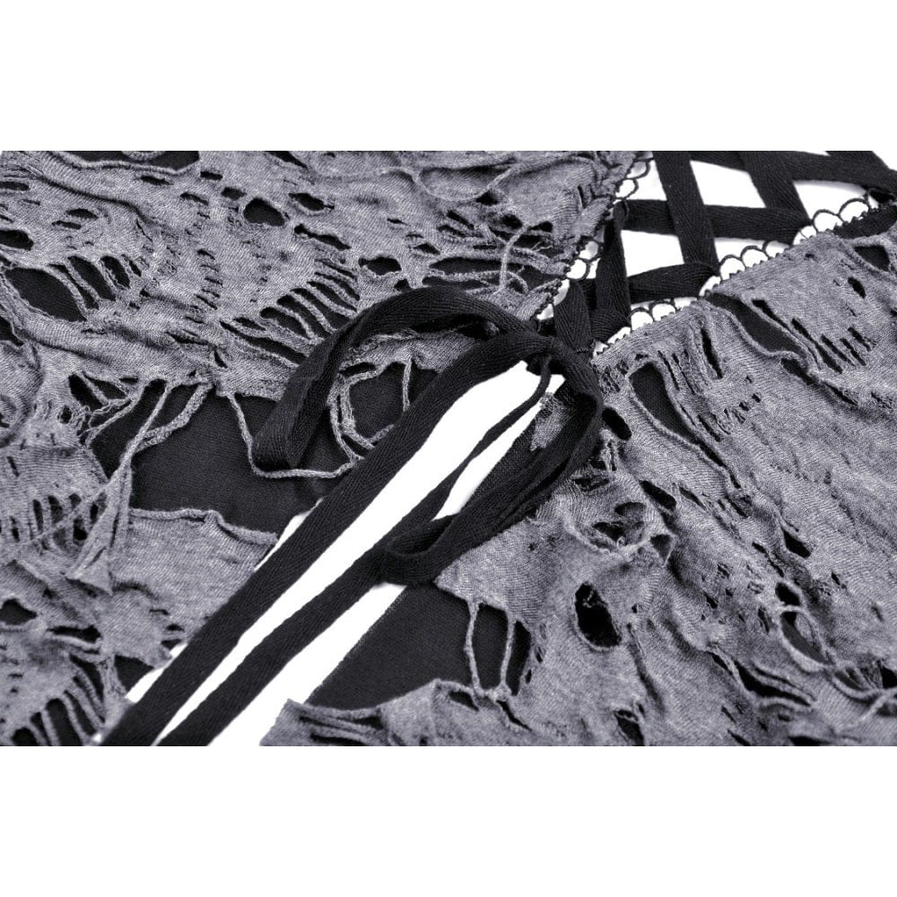 Darkinlove Women's Gothic Strappy Ripped Cardigan