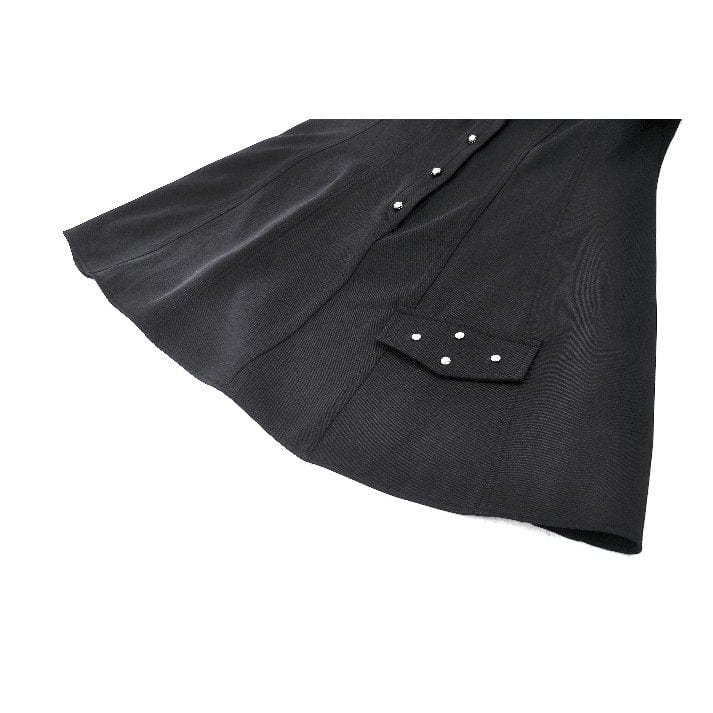 Darkinlove Women's Gothic Turn-down Collar Cutout Homecoming Dress