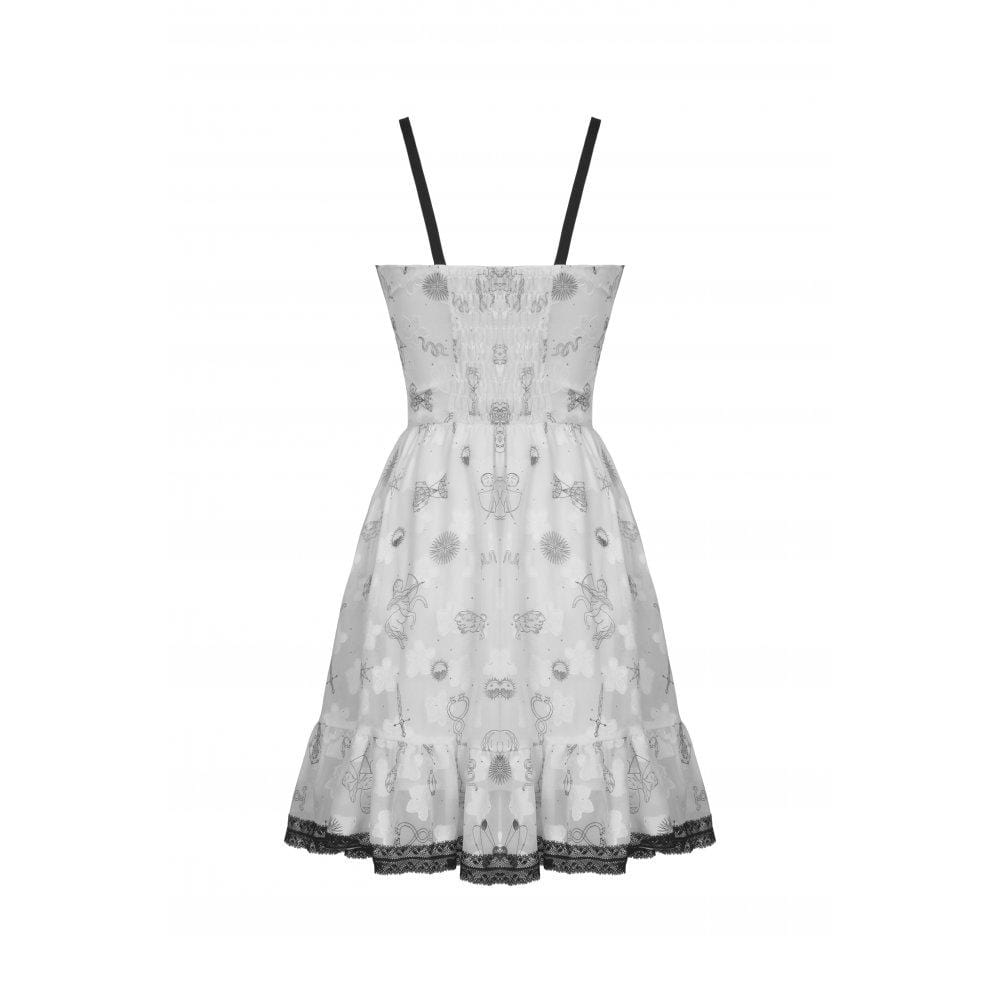 Darkinlove Women's Punk Animal Printed Falbala Slip Dress