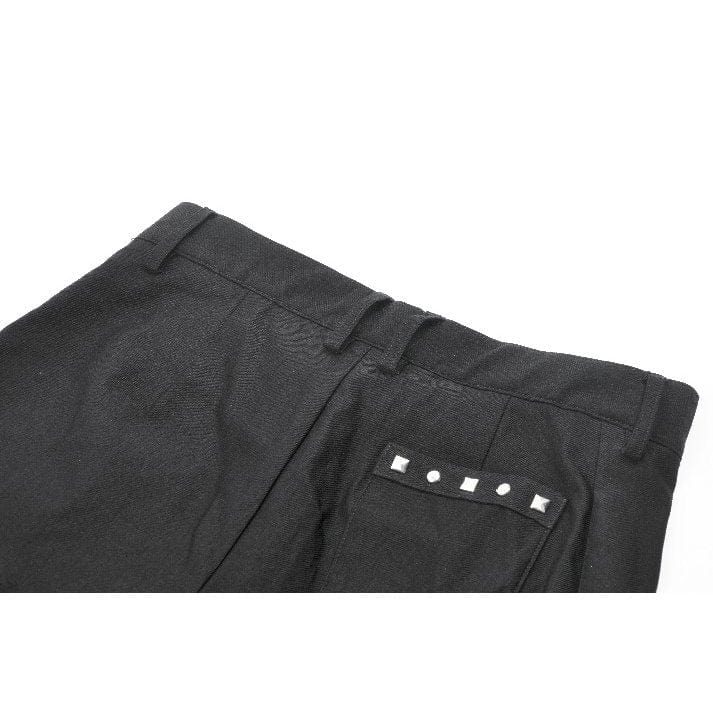 Darkinlove Women's Punk Asymmetry Rivet Shorts with Leg Strap