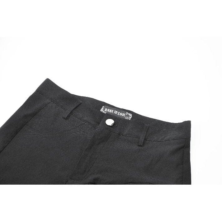 Darkinlove Women's Punk Asymmetry Rivet Shorts with Leg Strap