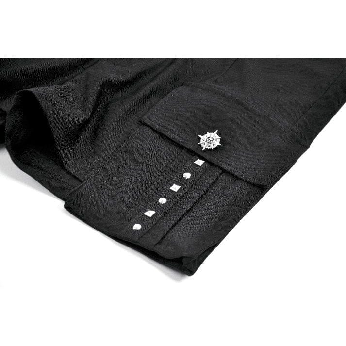 Darkinlove Women's Punk Big Pocket Zip Shorts with Leg Harness