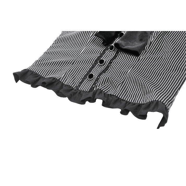 Darkinlove Women's Punk Bowknot Pinstripes Tank Top