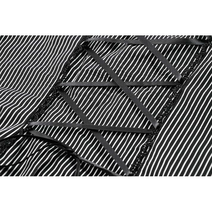 Darkinlove Women's Punk Bowknot Pinstripes Tank Top