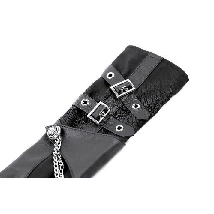 Darkinlove Women's Punk Buckle Strap Chain Gloves