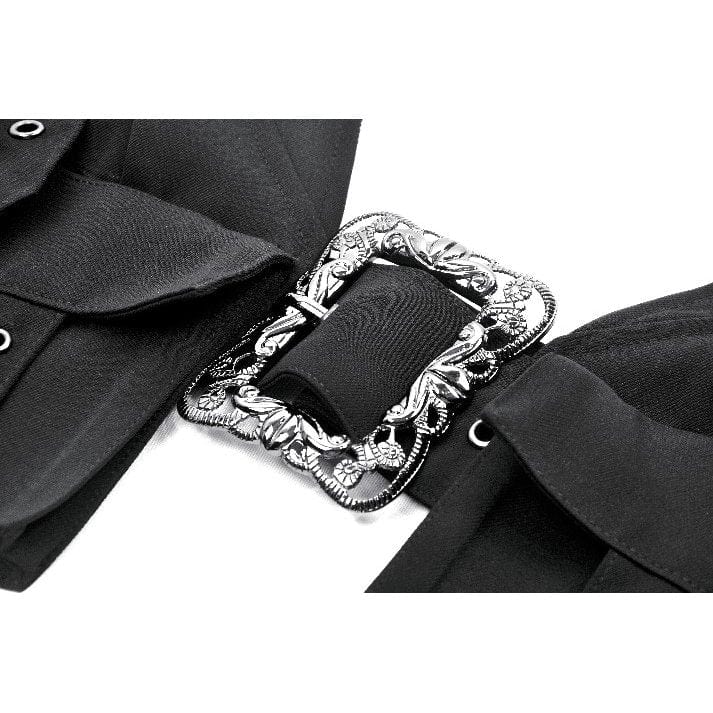 Darkinlove Women's Punk Buckle Utility Vest