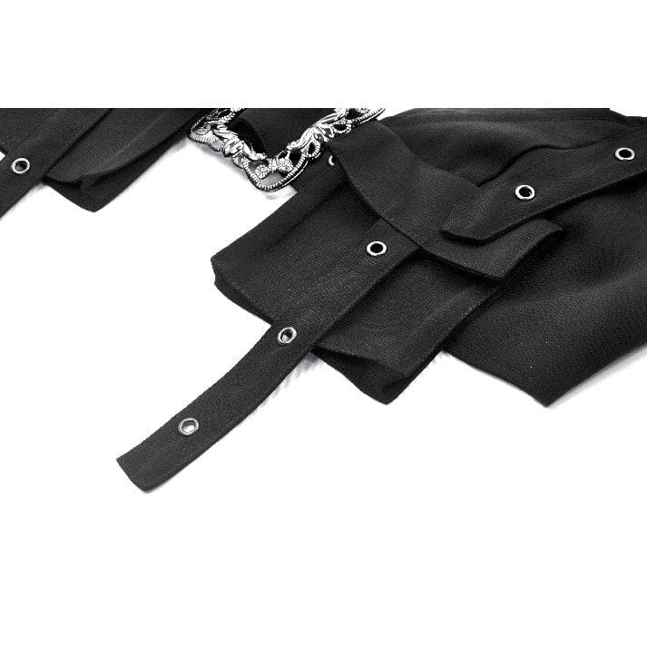 Darkinlove Women's Punk Buckle Utility Vest