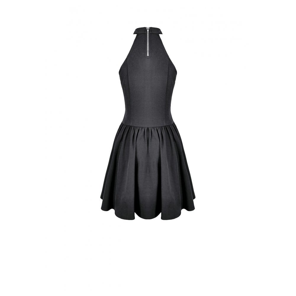 Darkinlove Women's Punk Chained Cutout Halter Dress