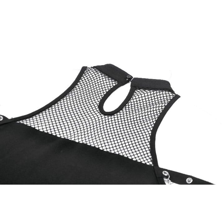 Darkinlove Women's Punk Cross Cutout Chained Halter Tank Top