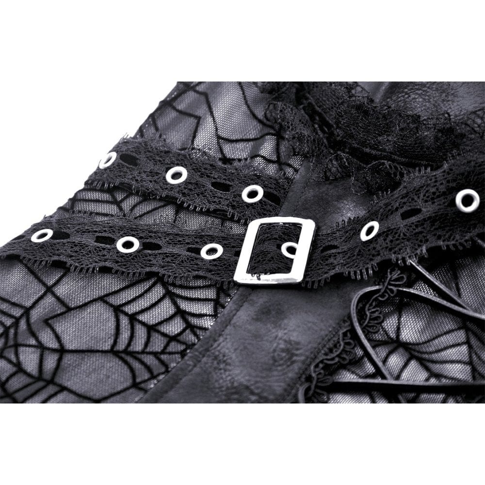 Darkinlove Women's Punk Cross Spider Mesh Slip Dress