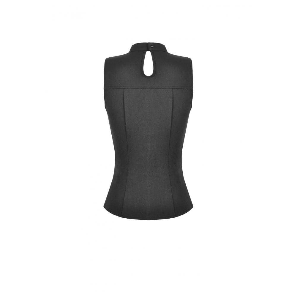 Darkinlove Women's Punk D-rings Buckle Straps Cutout Tank Top