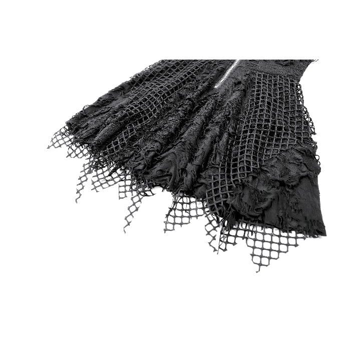Darkinlove Women's Punk Distressed Chain Zipper Slip Dress
