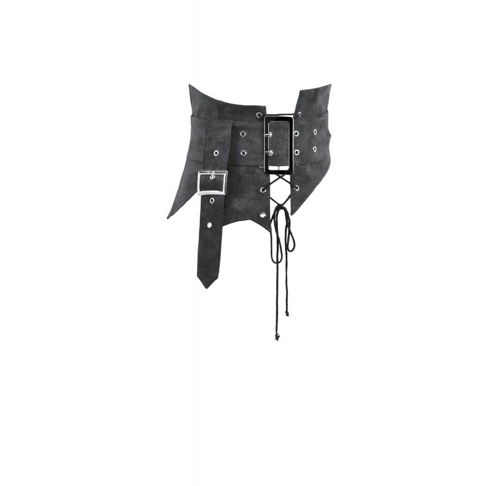 Darkinlove Women's Punk Eyelet Buckle Lace-up Asymmetric Belt