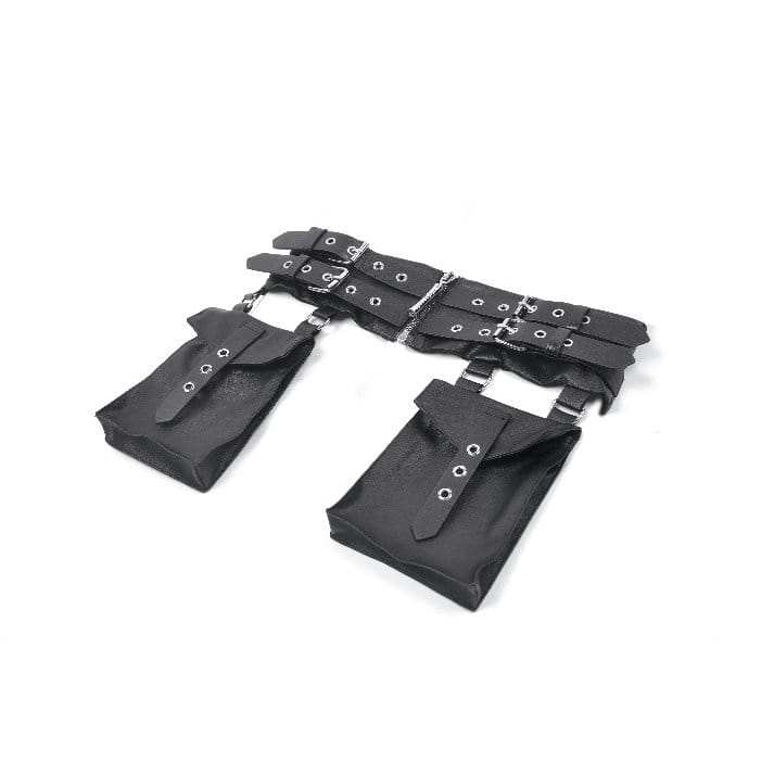 Darkinlove Women's Punk Eyelet Buckle Strap Zipper Belt with Pouches