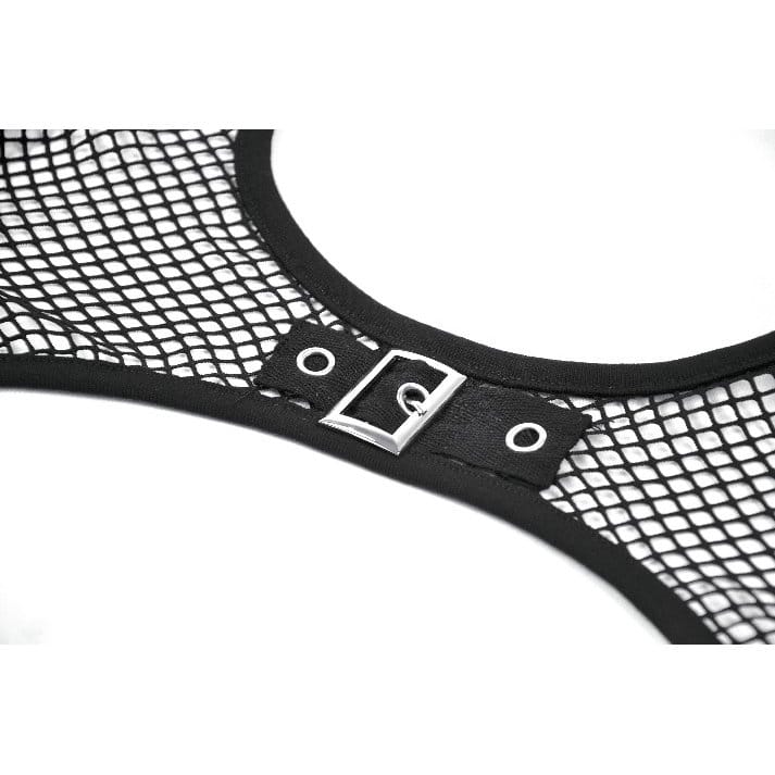 Darkinlove Women's Punk Eyelet Cutout Mesh Cape