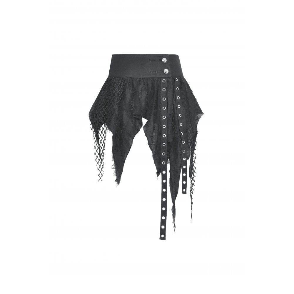 Darkinlove Women's Punk Irregular High-waisted Unedged Skirt