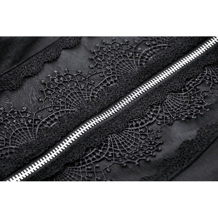 Darkinlove Women's Punk Irregular Stand Collar Shirt