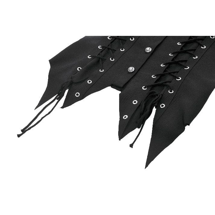 Darkinlove Women's Punk Lace-up Eyelets Turn-down Collar Shirt