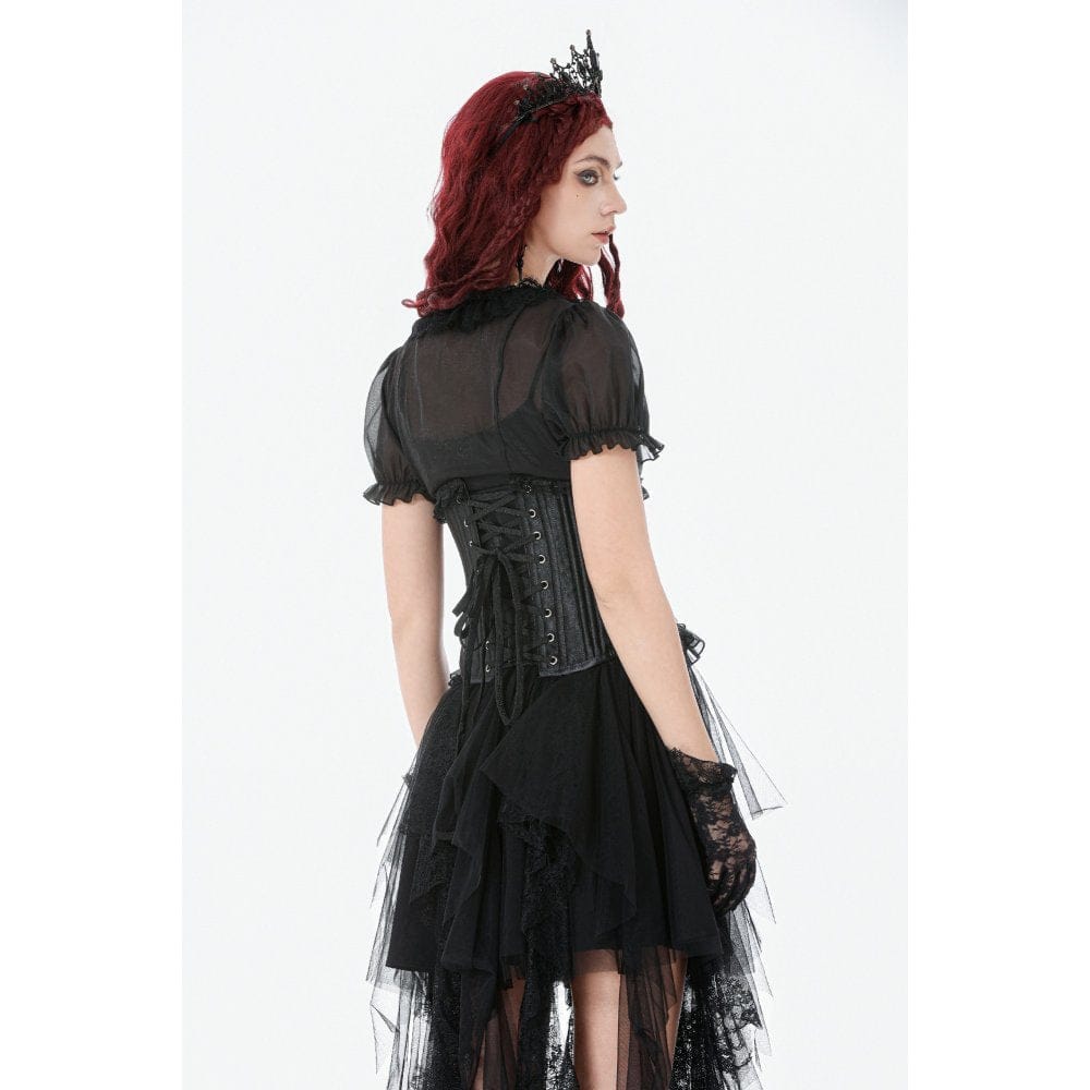 Darkinlove Women's Punk Lace-up Solid Color Underbust Corset