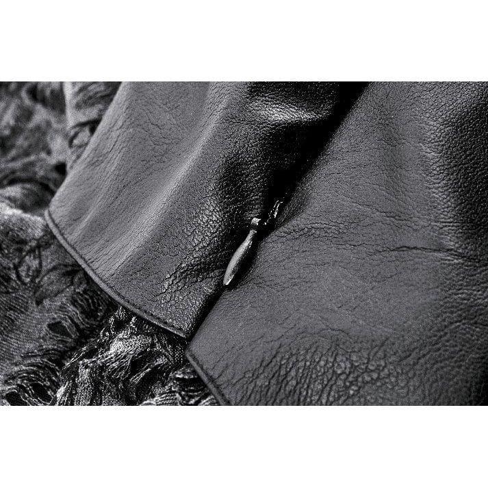 Darkinlove Women's Punk Lacing-up Ripped Short Skirt