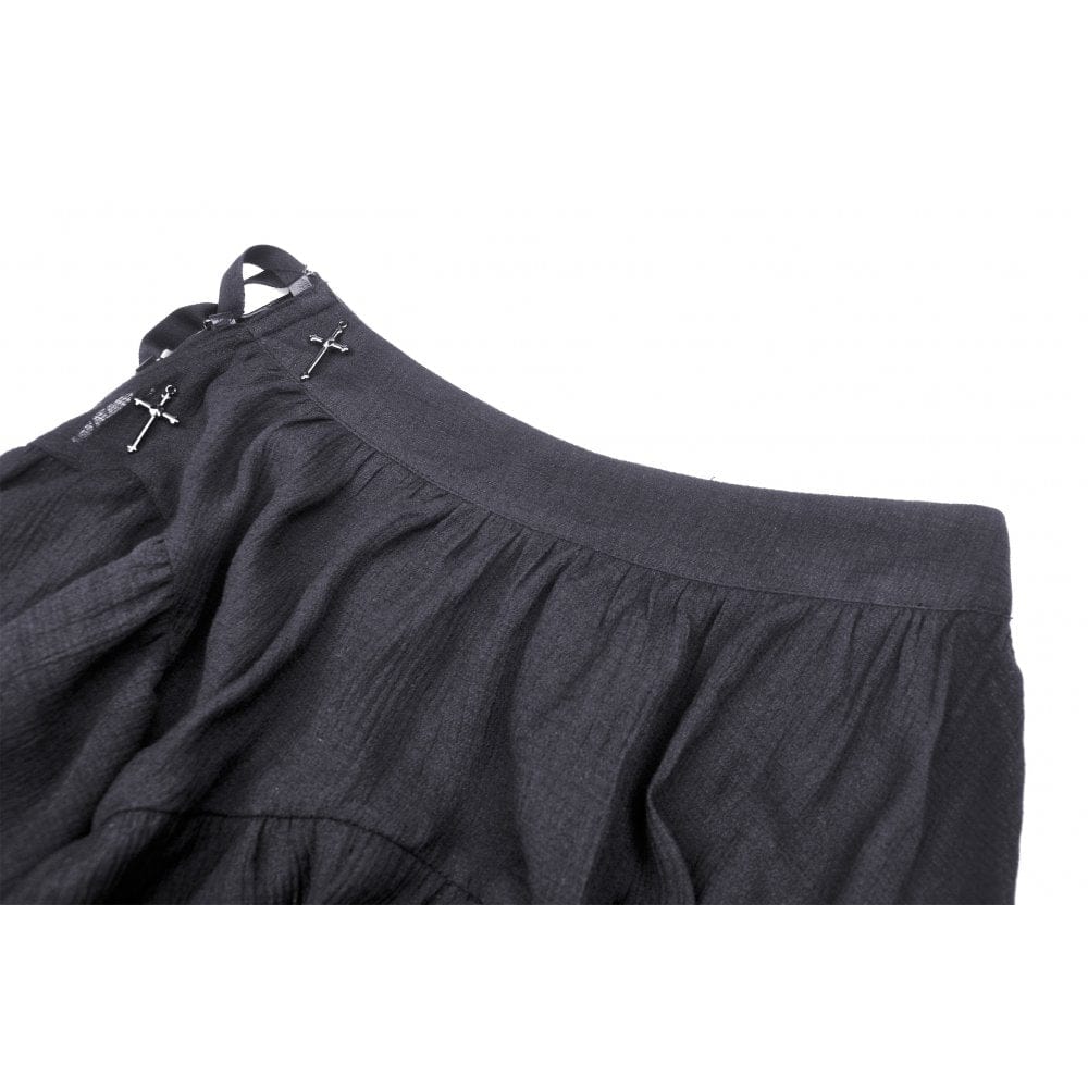 Darkinlove Women's Punk Layered Irrgular Hem Skirt