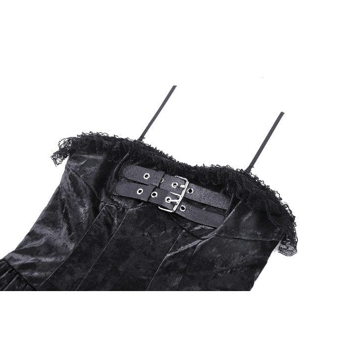 Darkinlove Women's Punk Layered Ruffled Party Slip Dress