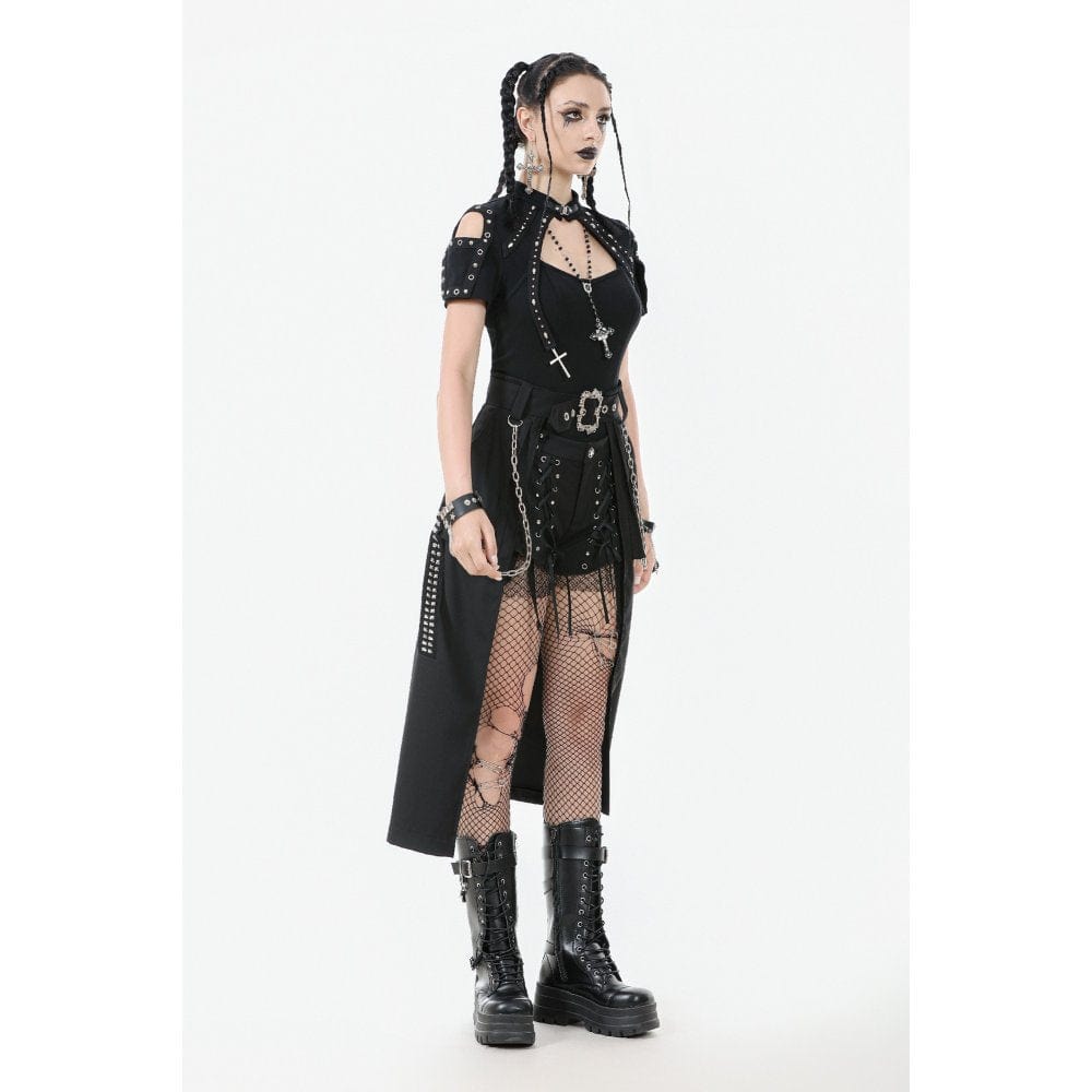 Darkinlove Women's Punk Metal Chain Belt with Straps