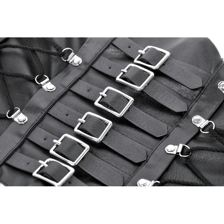Darkinlove Women's Punk Multi-buckle Lace-up Underbust Corset
