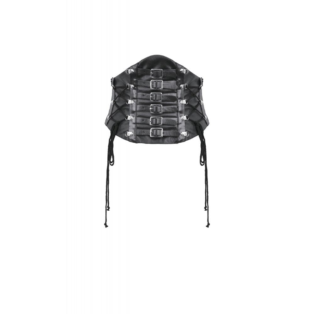 Darkinlove Women's Punk Multi-buckle Lace-up Underbust Corset