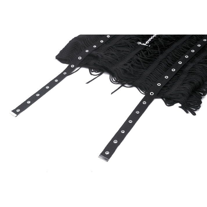 Darkinlove Women's Punk Off-the-shoulder Ripped T-shirt with Detachable Choker