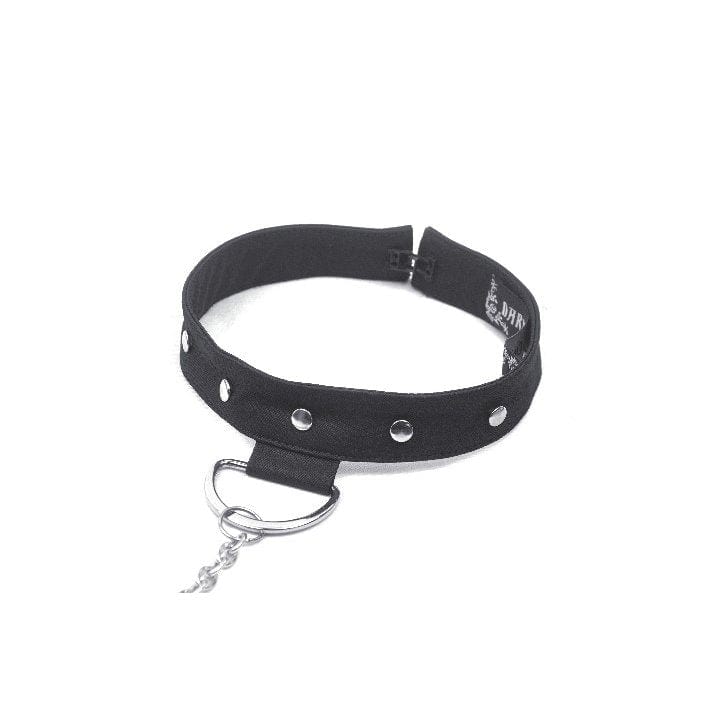 Darkinlove Women's Punk Off-the-shoulder Ripped T-shirt with Detachable Choker