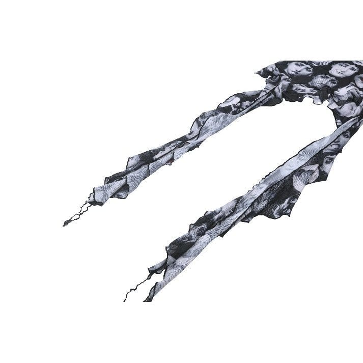 Darkinlove Women's Punk Off-the-Shoulder Ruffled Blouse