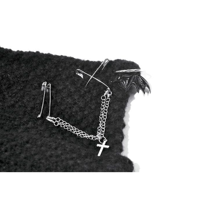 Darkinlove Women's Punk Paper Clip Cross Chained Knitted Hat