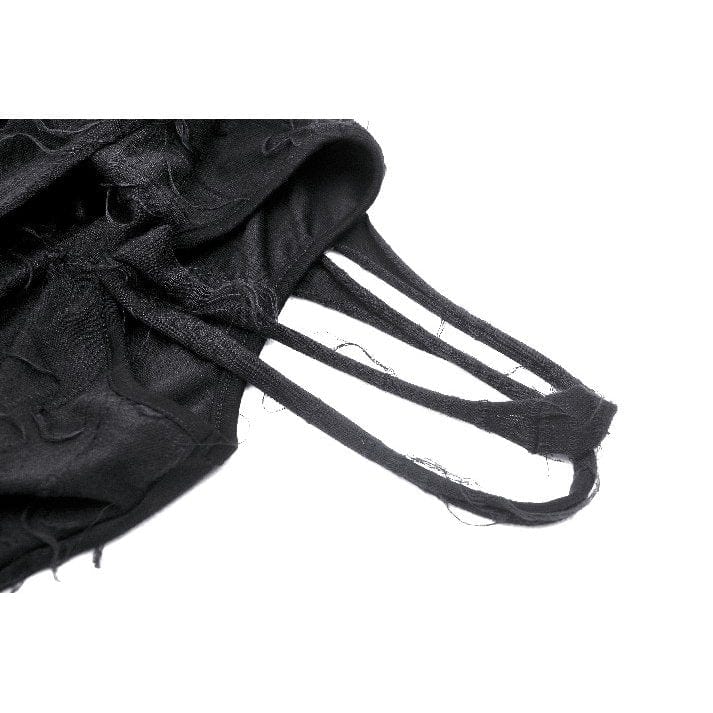 Darkinlove Women's Punk Plunging Distressed Vest