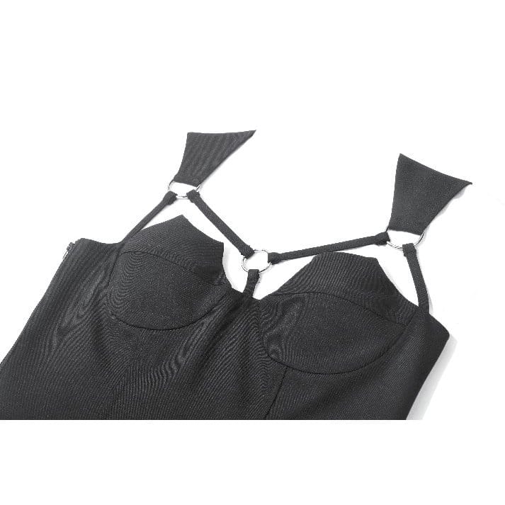 Darkinlove Women's Punk Ring Cutout Tank Top