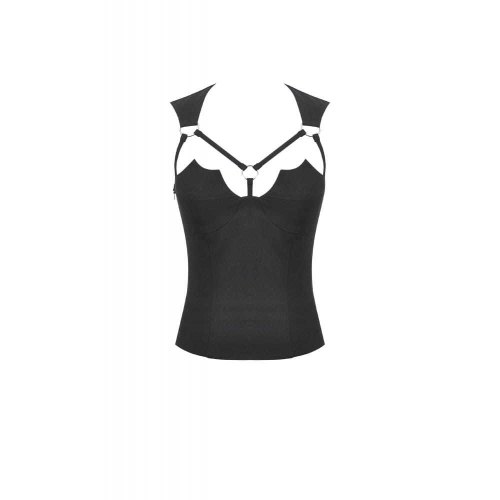 Darkinlove Women's Punk Ring Cutout Tank Top