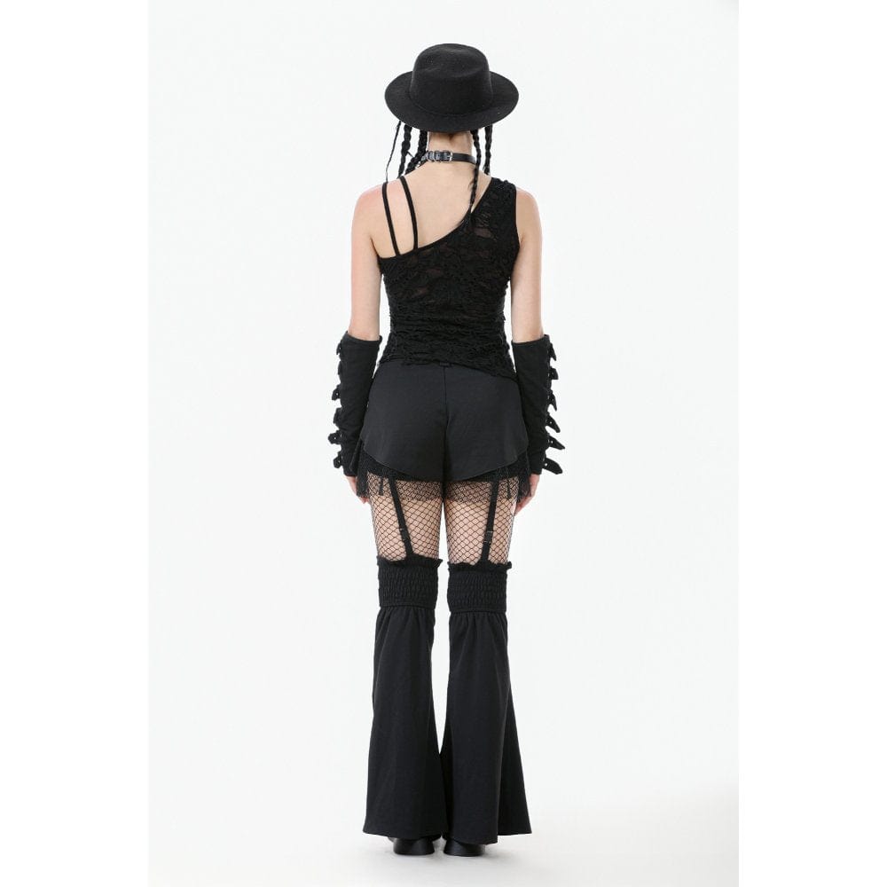 Darkinlove Women's Punk Ripped Asymmetrical Hem Tank Top