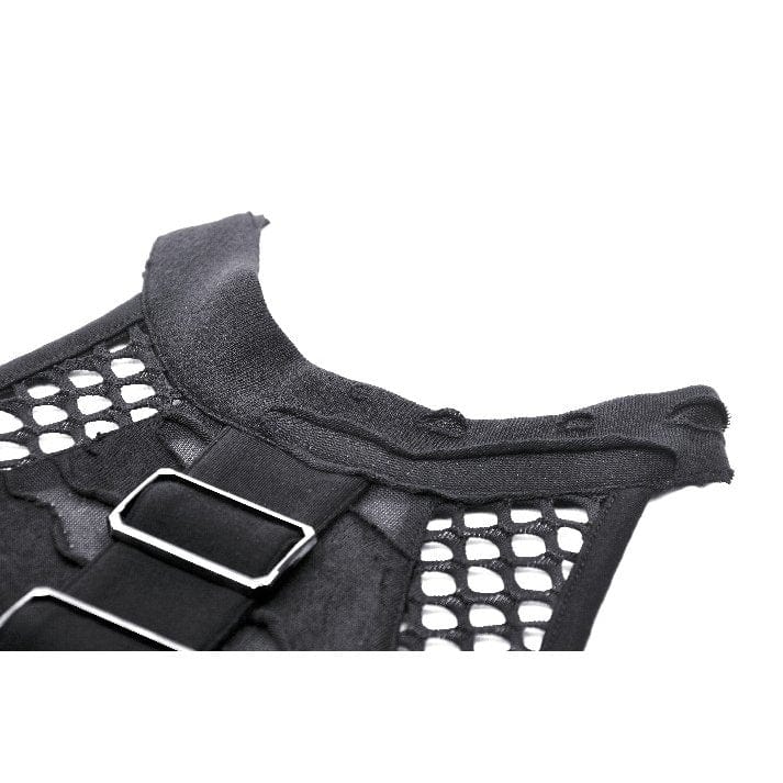 Darkinlove Women's Punk Ripped Halterneck Vest