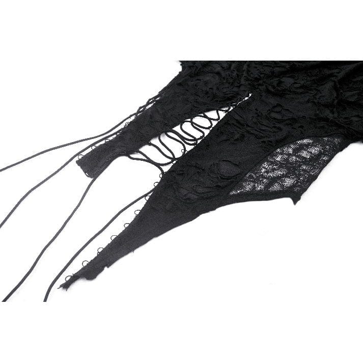 Darkinlove Women's Punk Ripped Lace-up Crop Top